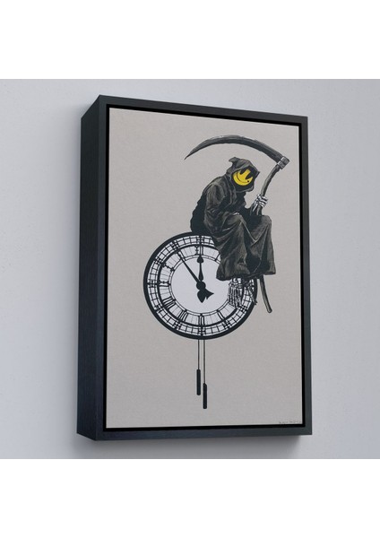 Çerçeveli Banksy - Gülen Azrail Tablosu - Grin REAPER-7313 fırsatları