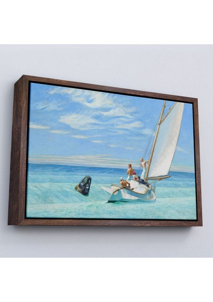 Çerçeveli Edward Hopper - Ground Swell Yelkenli TABLOSU-7077