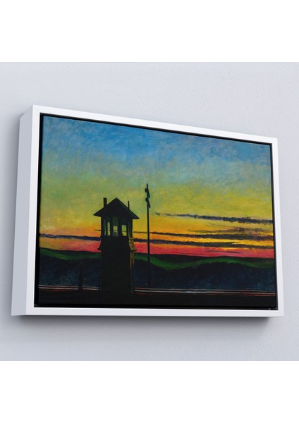 Çerçeveli Edward Hopper - Demiryolunda Gün Batımı Tablo - Railroad SUNSET-7113 fırsatları