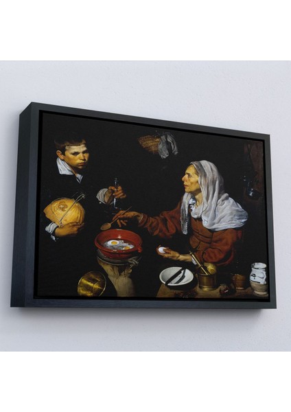 Çerçeveli Diego Velázquez - Yumurta Pişiren Yaşlı Kadın Tablosu - Old Woman Frying EGGS-7051 fırsatları