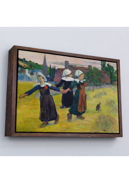 Çerçeveli Paul Gauguin Bretonlu Kızlar Dans Tablosu fiyatları