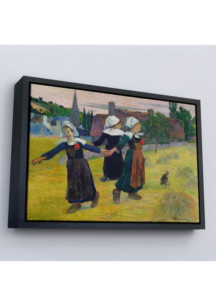 Çerçeveli Paul Gauguin Bretonlu Kızlar Dans Tablosu modelleri