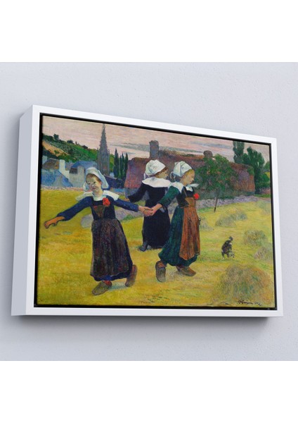 Çerçeveli Paul Gauguin Bretonlu Kızlar Dans Tablosu fırsatları