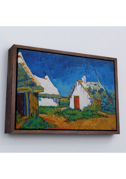 Çerçeveli Vincent Van Gogh - Saintes Maries'de Üç Beyaz Kulübe TABLOSU-7189 fiyatları