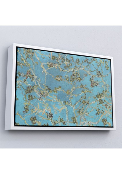 Çerçeveli Vincent Van Gogh - Çiçek Açan Badem Ağacı Mavi TABLOSU-7177