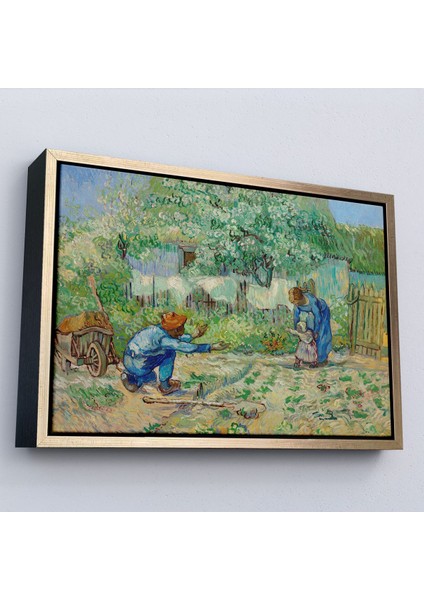 Çerçeveli Vincent Van Gogh - Millet'den Sonra Ilk Adımlar Tablo - First STEPS-7164 modelleri