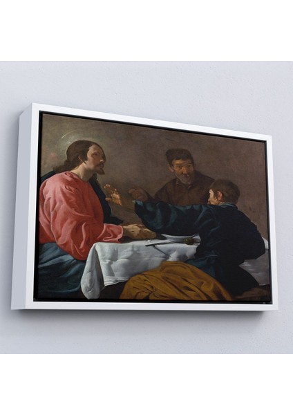 Çerçeveli Diego Velázquez - Emmaus'ta Akşam Yemeği Tablo - The Supper At EMMAUS-7145