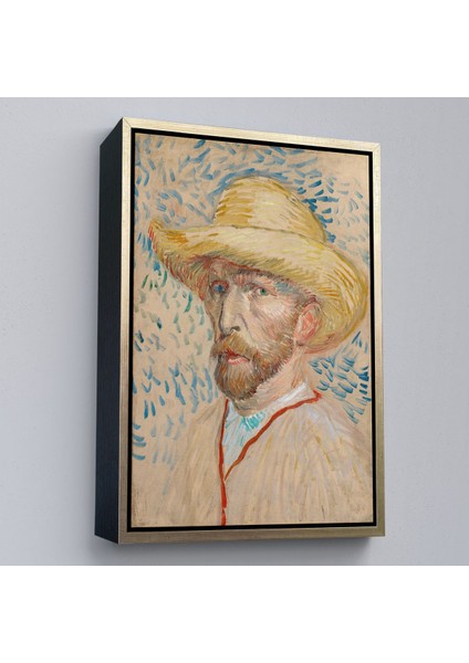 Çerçeveli Vincent Van Gogh - Hasır Şapkalı Otoportre TABLOSU-7462