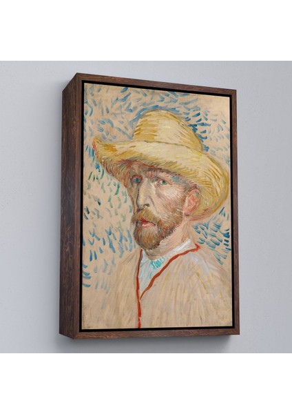 Çerçeveli Vincent Van Gogh - Hasır Şapkalı Otoportre TABLOSU-7462 fiyatları