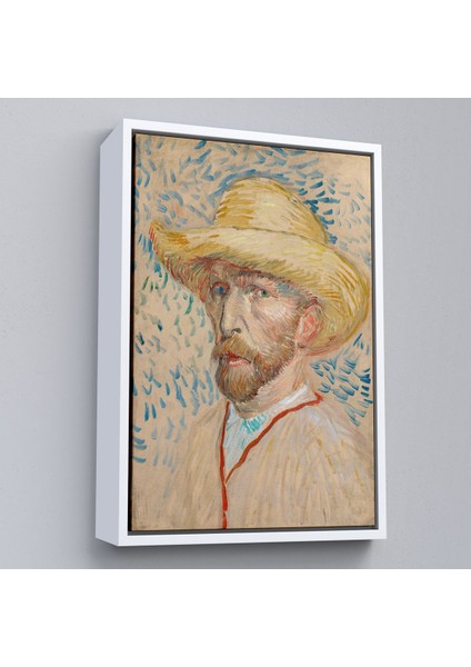Çerçeveli Vincent Van Gogh - Hasır Şapkalı Otoportre TABLOSU-7462 fırsatları