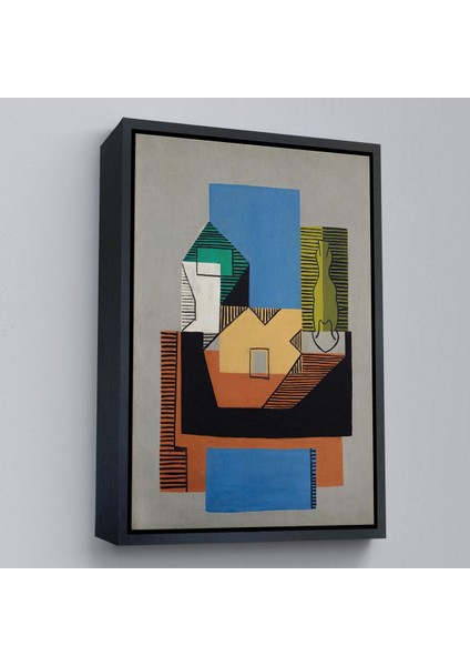 Çerçeveli Pablo Picasso - Gitar, Şişe ve Meyve Kase TABLOSU-7317