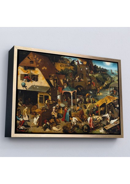 Çerçeveli Yaşlı Pieter Brueghel - Hollanda Atasözleri Mavi Pelerin TABLO-7267 modelleri