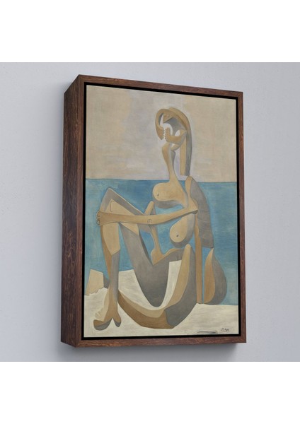 Çerçeveli Salvador Dali - Plajda Oturan Yüzücü Tablo - Seated Bather On The BEACH-7405 fiyatları