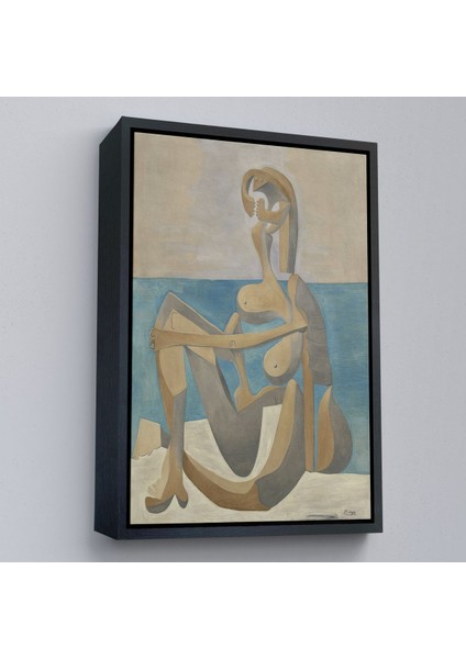 Çerçeveli Salvador Dali - Plajda Oturan Yüzücü Tablo - Seated Bather On The BEACH-7405 fırsatları