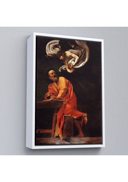 Çerçeveli Caravaggio - Aziz Matta ve Melek Tablosu - Saint Matthew And The ANGEL-7388
