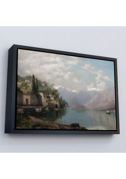 Çerçeveli Robert Schultze' Komo Gölü Tablosu - Bellagio By Lake COMO-7018