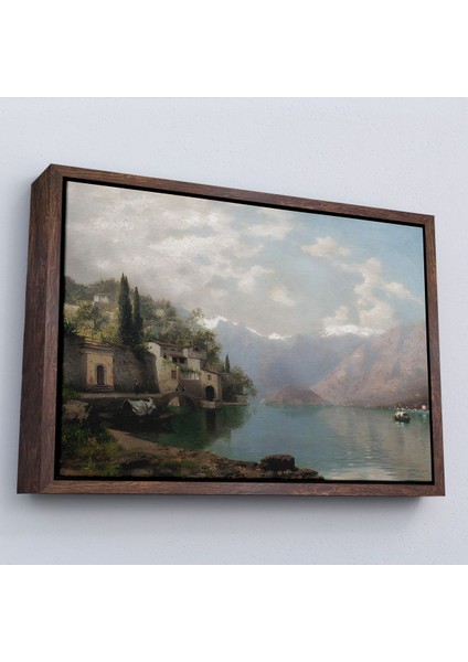 Çerçeveli Robert Schultze' Komo Gölü Tablosu - Bellagio By Lake COMO-7018