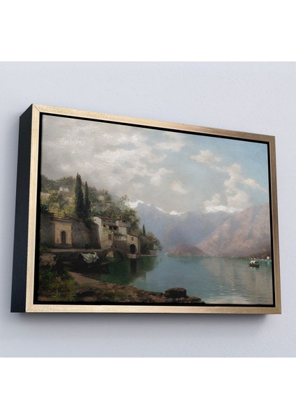 Çerçeveli Robert Schultze' Komo Gölü Tablosu - Bellagio By Lake COMO-7018