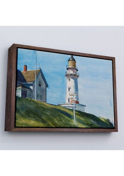 Çerçeveli Edward Hopper - Deniz Feneri Tablo - Light At Two LIGHTS-7097 fiyatları
