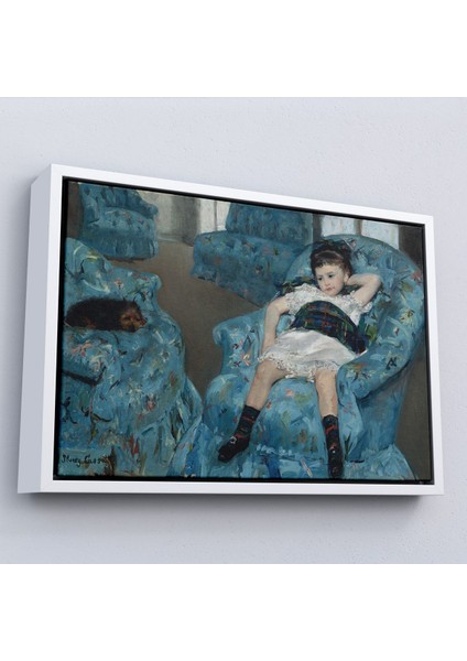 Çerçeveli Mary Cassatt - Mavi Koltuktaki Küçük Kız - Little Girl In A Blue ARMCHAIR-7098 fırsatları