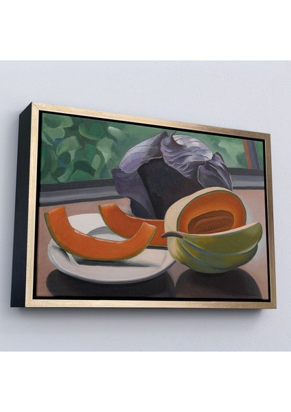 Çerçeveli Auguste Herbin - Kavunlu Natürmort - Still Life With MELON-7101 fiyatları