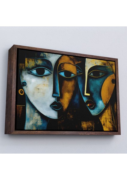 Çerçeveli Soyut Yüzler TABLOSU-7221 fiyatları