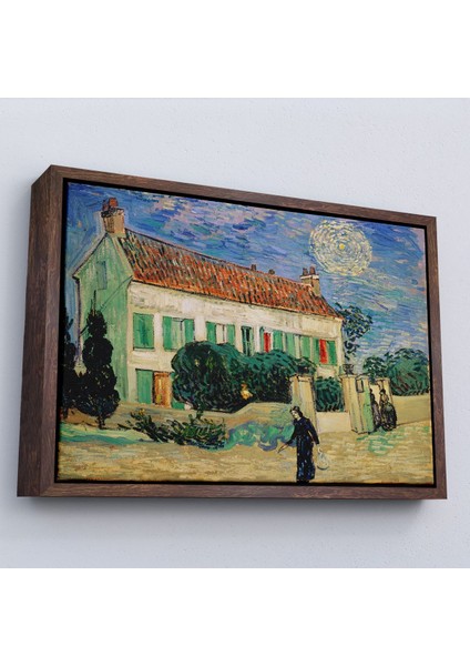 Çerçeveli Vincent Van Gogh - Geceleyin Beyaz Ev Tablo - White House At NIGHT-7173