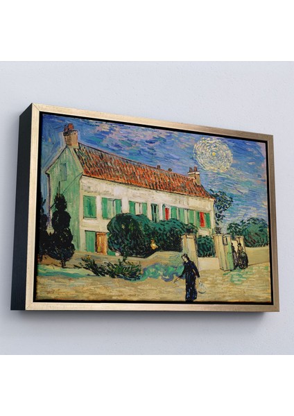 Çerçeveli Vincent Van Gogh - Geceleyin Beyaz Ev Tablo - White House At NIGHT-7173 fiyatları