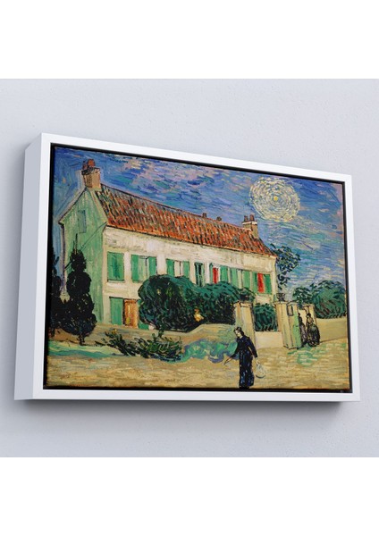 Çerçeveli Vincent Van Gogh - Geceleyin Beyaz Ev Tablo - White House At NIGHT-7173 fırsatları