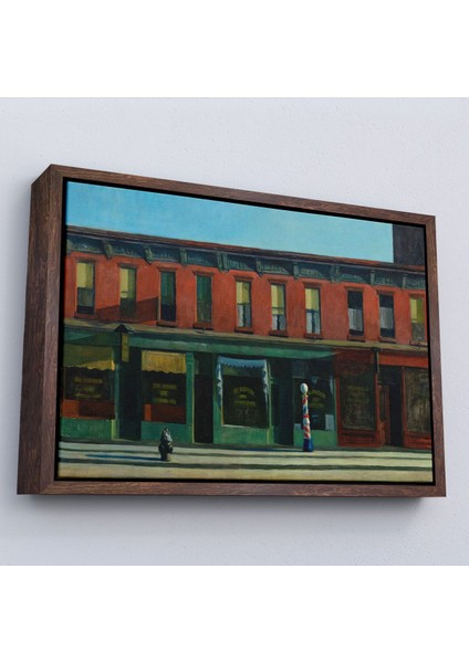 Çerçeveli Edward Hopper - Pazar Sabahının Erken Saatleri Tablosu - Early Sunday MORNING-7069 fiyatları