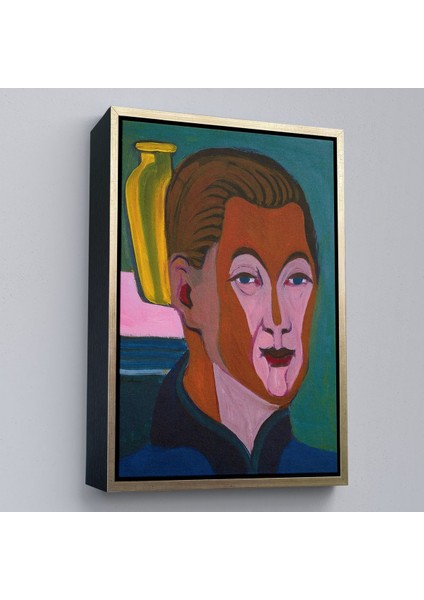 Çerçeveli Ernst Ludwig Kirchner - Ressamın Başkanı TABLOSU-7406