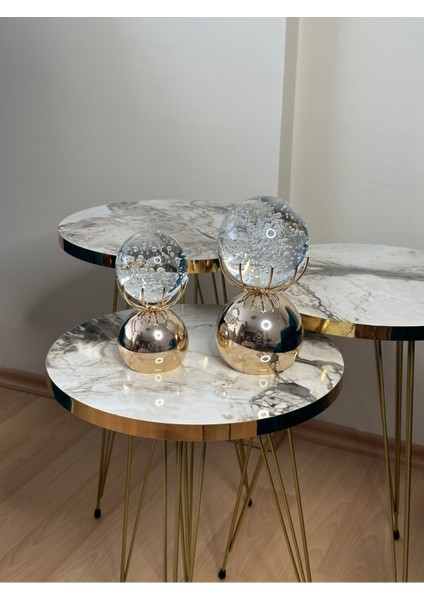 Altın renkli metal ahtapot küre dekoratif süs, ev ve hediye seçeneği