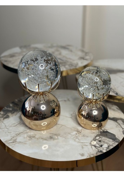 Altın renkli metal ahtapot küre dekoratif süs, ev ve hediye seçeneği modelleri