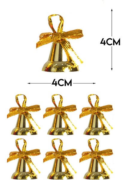 6'lı Çan Süs, 4cm, Altın Sarısı, Kurdeleli, Yılbaşı Çam Ağacı Dekoru fırsatları