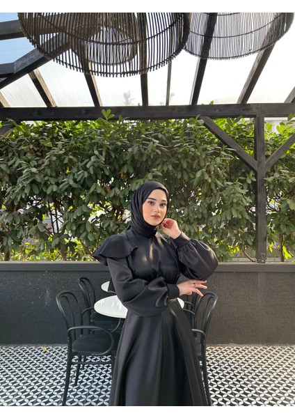 Siyah Cindy Tesettür Abiye