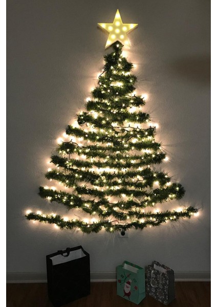 Yeşil peri LED garland, çam dalı, sarmal tel, yeni yıl süsleri, 5 metre, günışığı renk indirimleri