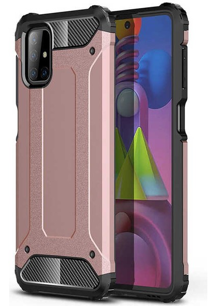 Galaxy M51 Kılıf Crash Silikon Kapak-Rose Gold