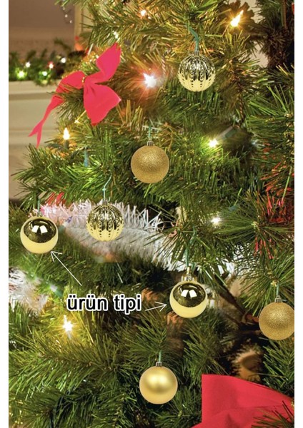 Gold 6lı Yılbaşı Top Süs 4cm Çam Ağacı Süsleri Noel Dekorasyonu Topları Altın Sarısı Aynalı Süsleme modelleri