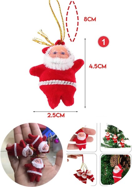 18 Parça Yılbaşı Ağacı Top Süs Noel Adam + Cici Top Süs + Mini Hediye Paketi Süs modelleri
