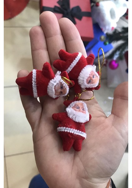 6 Lı Noel Baba Figürlü Yılbaşı Çam Ağacı Süs Seti Noel Adam Yeni Yıl Ipli Ağaç Süsü modelleri