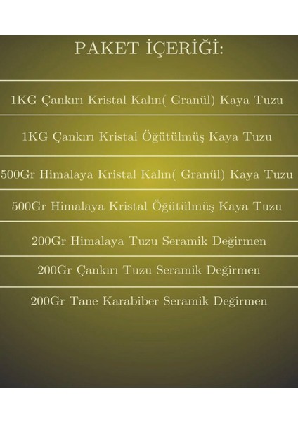 Çankırı Kaya Tuzu 7'li Set- Çankırı ve Himalaya Kristal Kaya Tuzu ve Seramik Seti fiyatları