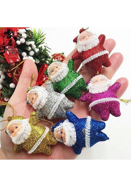 Yılbaşı Çam Ağacı Renkli Noel Baba Süs 6'lı modelleri