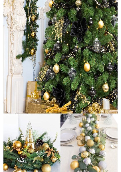 6 Adet Büyük Boy Gold Yılbaşı Çam Ağaçı Süsü Yeni Yıl Noel Dekor Parlak Cici Top Süs 6cm fiyatları