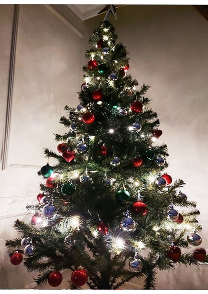 6 Adet Büyük Boy Renkli Yılbaşı Çam Ağaçı Süsü Yeni Yıl Noel Dekor Parlak Cici Top Süs 6cm modelleri