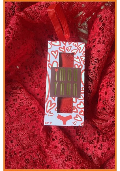 Kırmızı Tutku Dantelli Pamuklu Külot Şık Hediye Kutusu Içinde Yılbaşı Özel modelleri