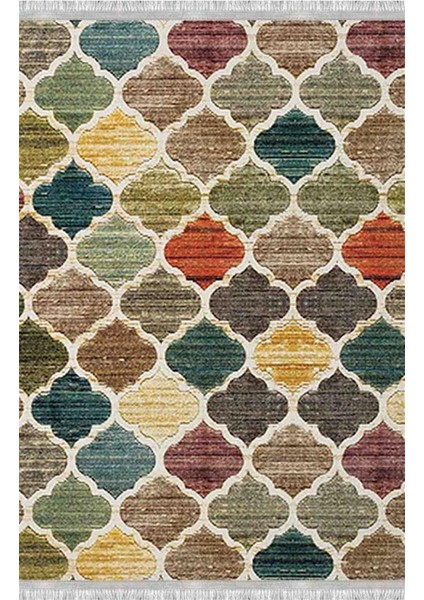 Kısa Saçaklı Westa Serisi Yıkanabilir Kaymaz Taban Antibakteriyel Kilim PW-8036A