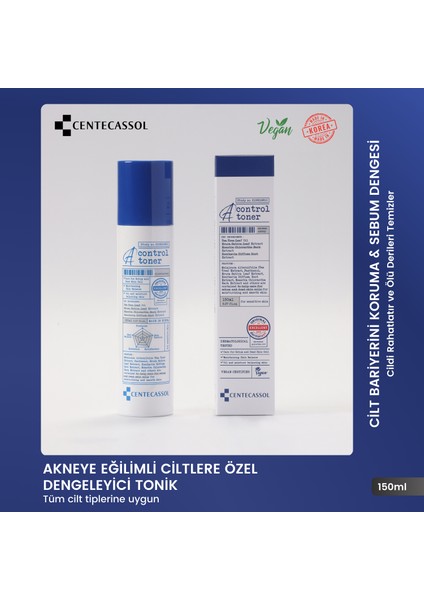 Akne ve Komedon Karşıtı, Bariyer Onarıcı, Sebum Dengeleyici, Yatıştırıcı Çay Ağacı Özlü Vegan Tonik