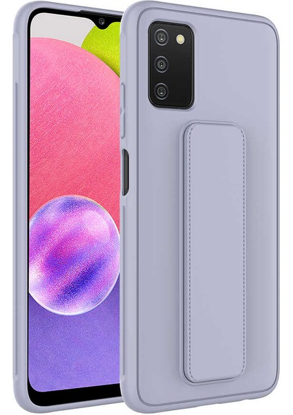 Galaxy A03S Kılıf Qstand Kapak-Gri