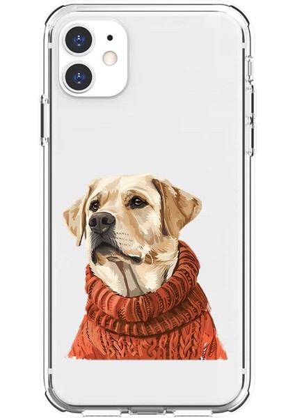 Apple Iphone 12 Uyumlu Yün Kazaklı Köpek Desenli Silikon Kılıf