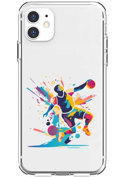 Apple Iphone 12 Uyumlu Basketbol Çılgını Desenli Silikon Kılıf